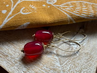 Image 2 of Brass Agate earrings 