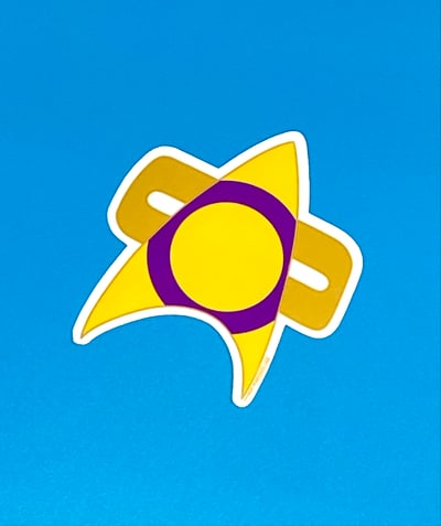 Image of Intersex Pride Comm Badge, LGBTQIA+, Star Trek Voyager & DS9