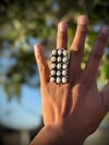 White Pearls row cluster  Ring