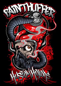 Image 1 of SPRAY HUFFER T-SHIRT- RED