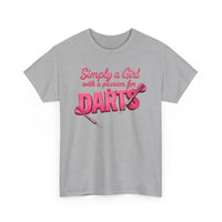 Image 2 of Girl With a Passion for Darts T‑Shirt Cute Dart Player Tee for Women Fun Darts Graphic Shirt