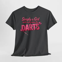 Image 4 of Girl With a Passion for Darts T‑Shirt Cute Dart Player Tee for Women Fun Darts Graphic Shirt
