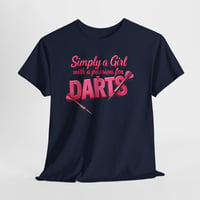 Image 5 of Girl With a Passion for Darts T‑Shirt Cute Dart Player Tee for Women Fun Darts Graphic Shirt