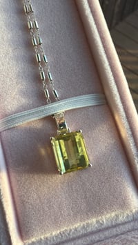 Image 2 of Pixel Cut Lemon Quartz Necklace & Earring Suite