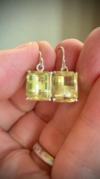 Image 3 of Pixel Cut Lemon Quartz Necklace & Earring Suite