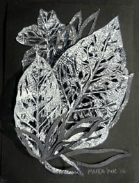 Image 3 of Dandelions and Tobacco 2 - handcut monoprint framed