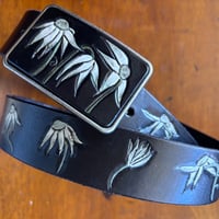 Image 5 of BLACK FLANNEL FLOWER BELT BUCKLE 