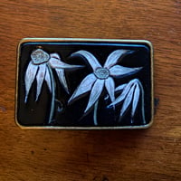 Image 3 of BLACK FLANNEL FLOWER BELT BUCKLE 