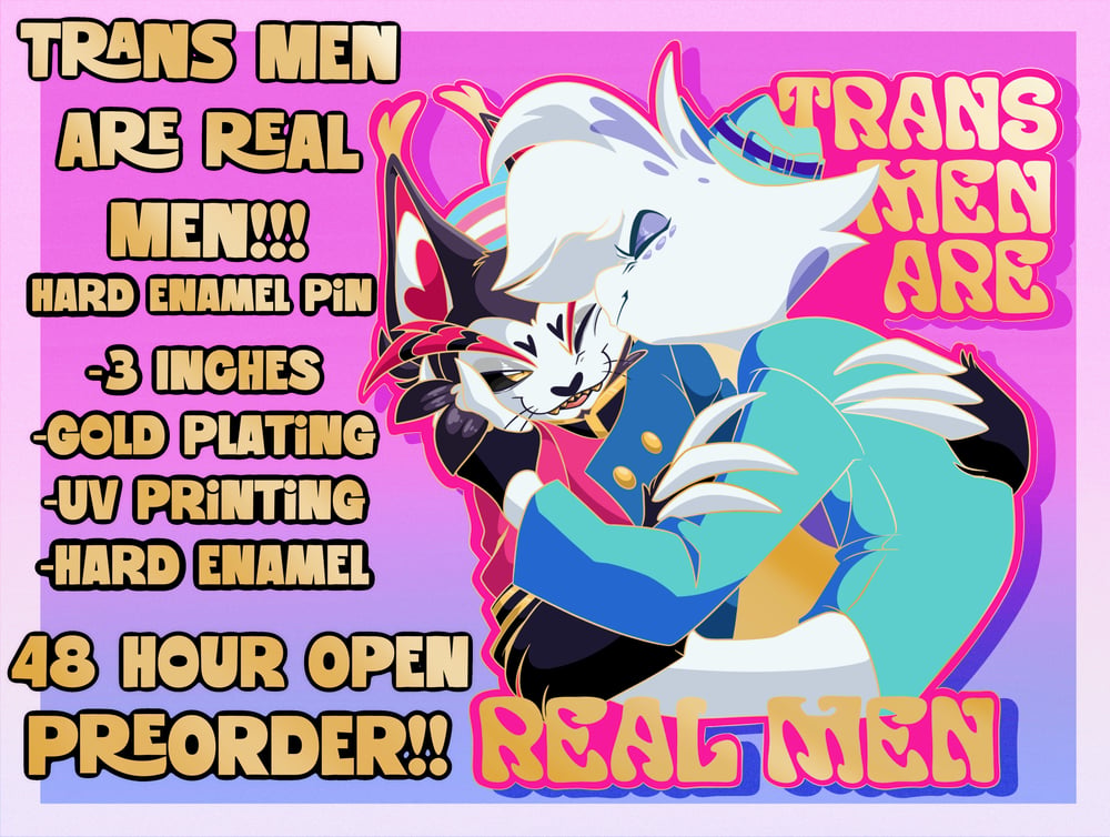 Image of Trans Men are Real Men!!! HuskerDust Enamel Pin