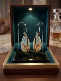 Image 1 of Hand-Painted Western Horse Earrings – Laser Engraved Wood with Resin Finish