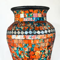 Image 5 of Vase en mosaïque et verre vintage  décoration bohème chic - Pot en mosaïque vintage