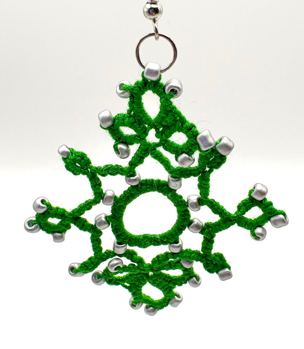 Image of Green & Silver “We’re Not Evil We Swear” Magic School House Earrings