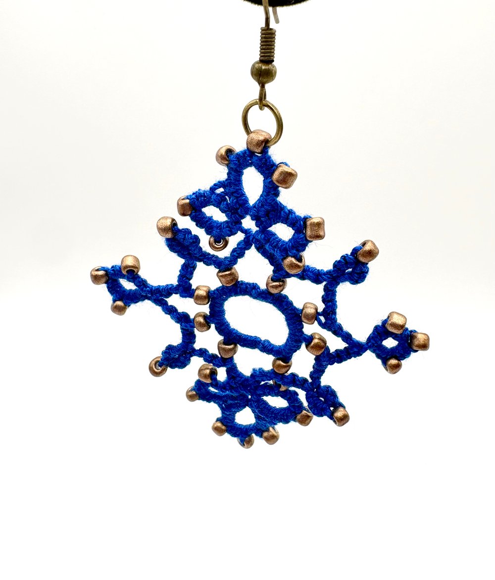 Image of Blue & Bronze “Wise guys” (Book version) Magic School House Earrings
