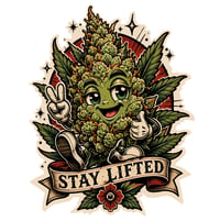 STAY LIFTED 420 MARAJUANA BUD STICKER 4"x3.5"