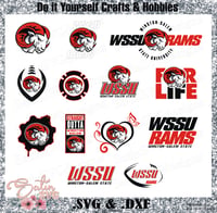 Image 1 of Winston Salem State University WSSU Rams Designs. SVG Files, Cricut, Digital Cut Files