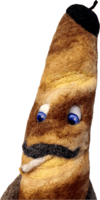 Image 5 of Parisian Baguette doll needle felted ready to hang