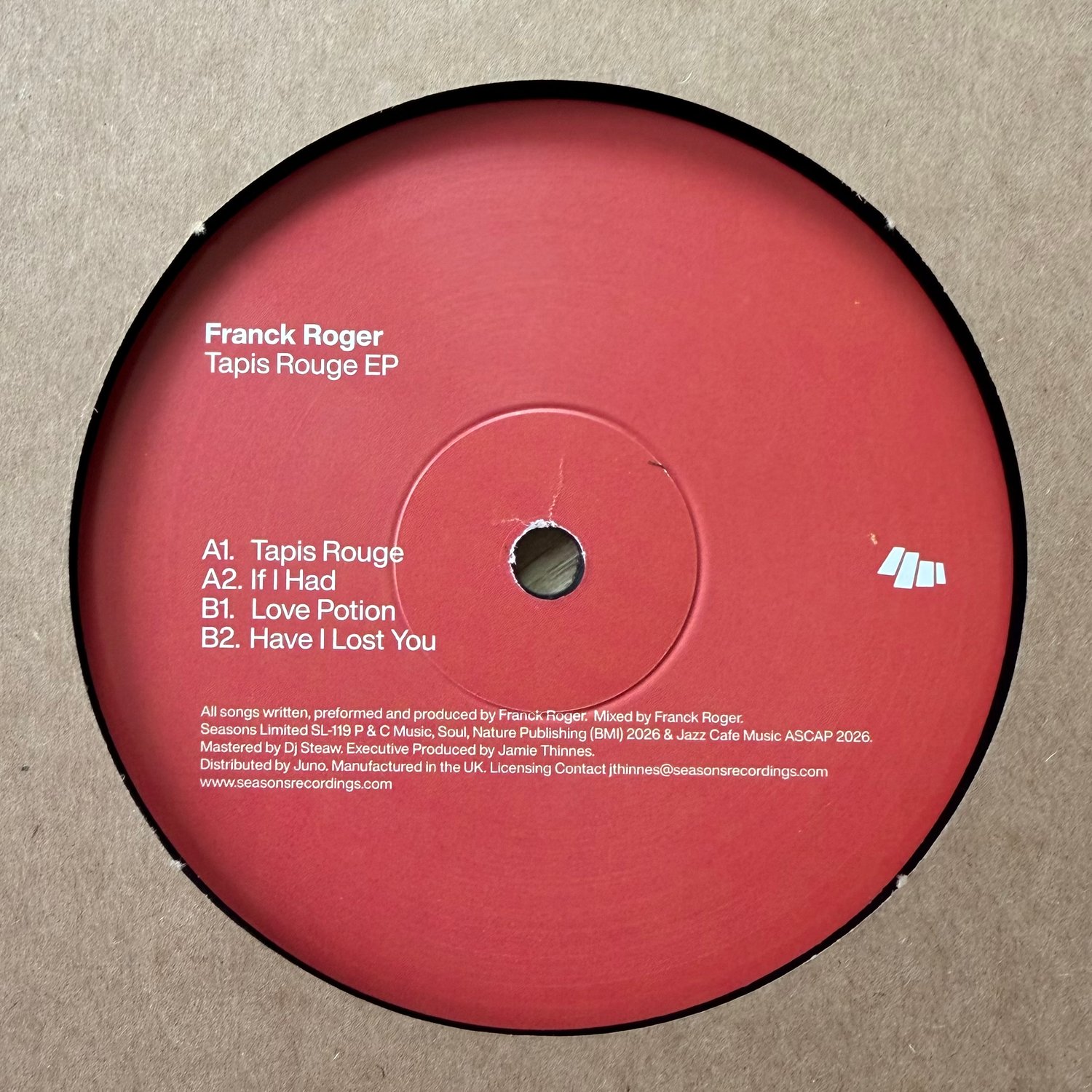 Image of Franck Roger 'Tapis Rouge' EP 