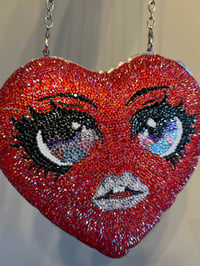 Image 3 of Crystal Heart Clutch evening bag