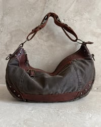 Image 3 of BROWN CANVAS AND LEATHER BAG