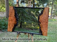 Image 3 of Eye Catching Live Edge Cherry Burl wood Wall Mirror  