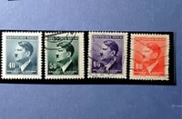 NZ001 Four Original Hitler Nazi Stamps