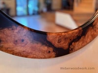 Image 3 of Cherry Burl Wood Wall Mirror: Round Rustic Handmade Mirror, 30 inch