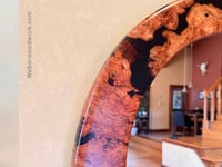 Image 5 of Cherry Burl Wood Wall Mirror: Round Rustic Handmade Mirror, 30 inch