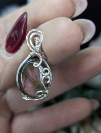 Image 3 of Oval wire wrapped Labradorite pendant