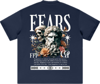 Image 2 of Heavyweight Earth Tone "FFP" T-Shirt - Navy Blue 305gsm|9.0oz