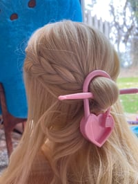 Image 3 of The Heart Stitch Marker Hair Pin