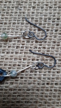 Image 3 of Leather feather earrings  -crow