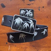 Image 3 of BLACK OR ANTIQUE BROWN ‘PAINTED’ FLANNEL FLOWER BELT