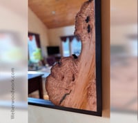 Image 3 of Rustic Live Edge Cherry Burl Framed Mirror - Handcrafted