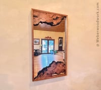 Image 1 of Live Edge Cherry Burl Framed Mirror - Rustic Handcrafted