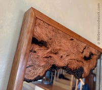 Image 2 of Live Edge Cherry Burl Framed Mirror - Rustic Handcrafted