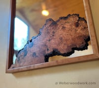 Image 4 of Live Edge Cherry Burl Framed Mirror - Rustic Handcrafted