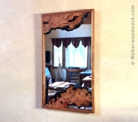 Image 5 of Live Edge Cherry Burl Framed Mirror - Rustic Handcrafted