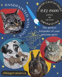 Image 1 of Hand-Painted Pet Portraits (Acrylic or Oil)