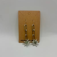 Spiked Fluorite Octahedron Earrings (#2159)