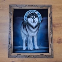 Image 1 of Wolf Velvet Painting, c. 1970s