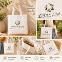 Image 5 of Threadella Studio Cotton Floral Tote Bag – Medium Canvas Bag, Eco‑Friendly Gift for Her