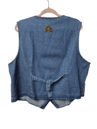 Image 2 of Size XL Denim Patchwork Vest