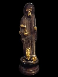 Image 1 of Black Clear Santa Muerte Statue 