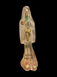 Image 1 of Clear Santa Muerte Statue with with $10 