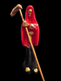 Image 1 of Black and Red Santa Muerte statue 