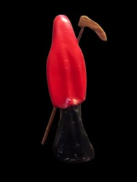 Image 3 of Black and Red Santa Muerte statue 