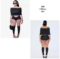 Off Shoulder Black Set