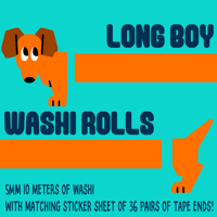 Image 1 of Wiener Dog Washi Tape w/ Matching Sticker Ends!