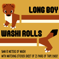 Image 1 of Stoat Washi Tape w/ Matching Sticker Ends!