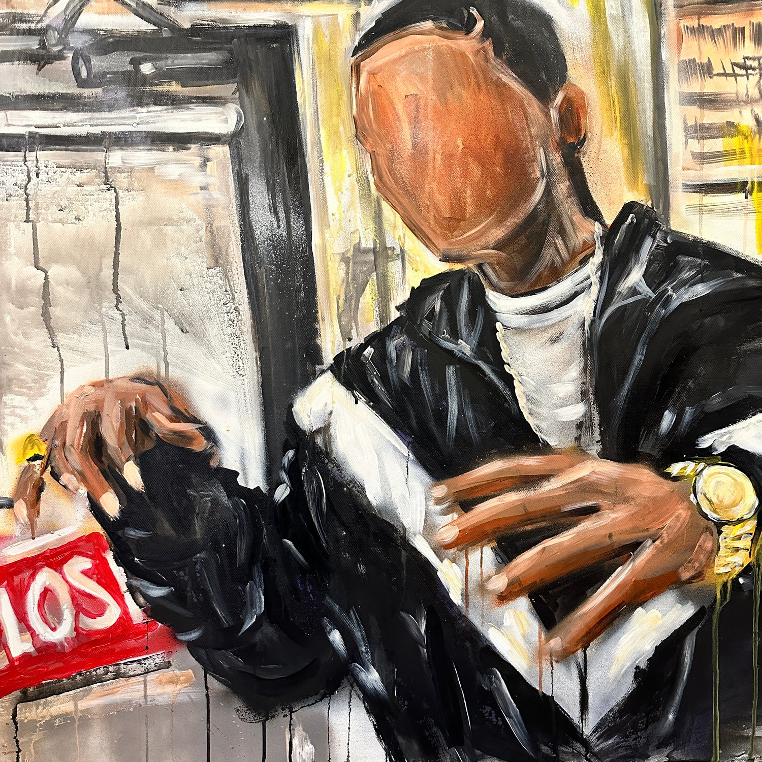 I"M BROKE BABY - ORIGINAL PAINTING 30x30"
